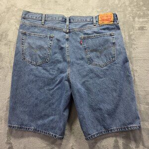 Levis 469 Shorts Mens 42 Blue Denim Loose Fit Long Relaxed Jean Cutoff